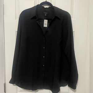 NWT - Ann Taylor Black Blouse - Size XL